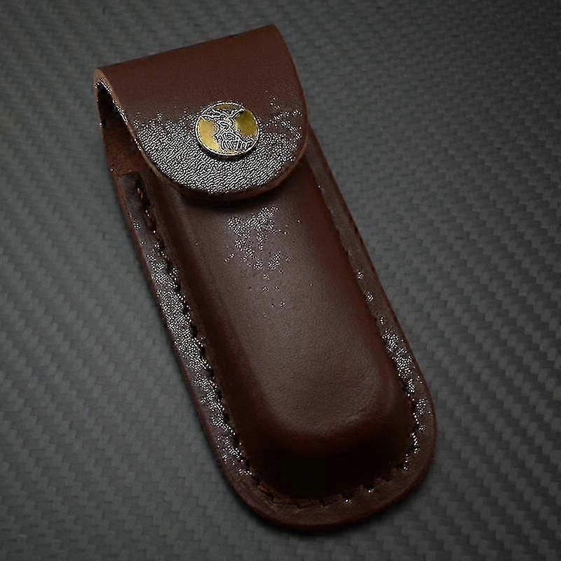 1 Stück Braune Scheide für Klappmesser Scheide Holster Echtleder Messeretui Der erste Stock Ledermesser Scheide