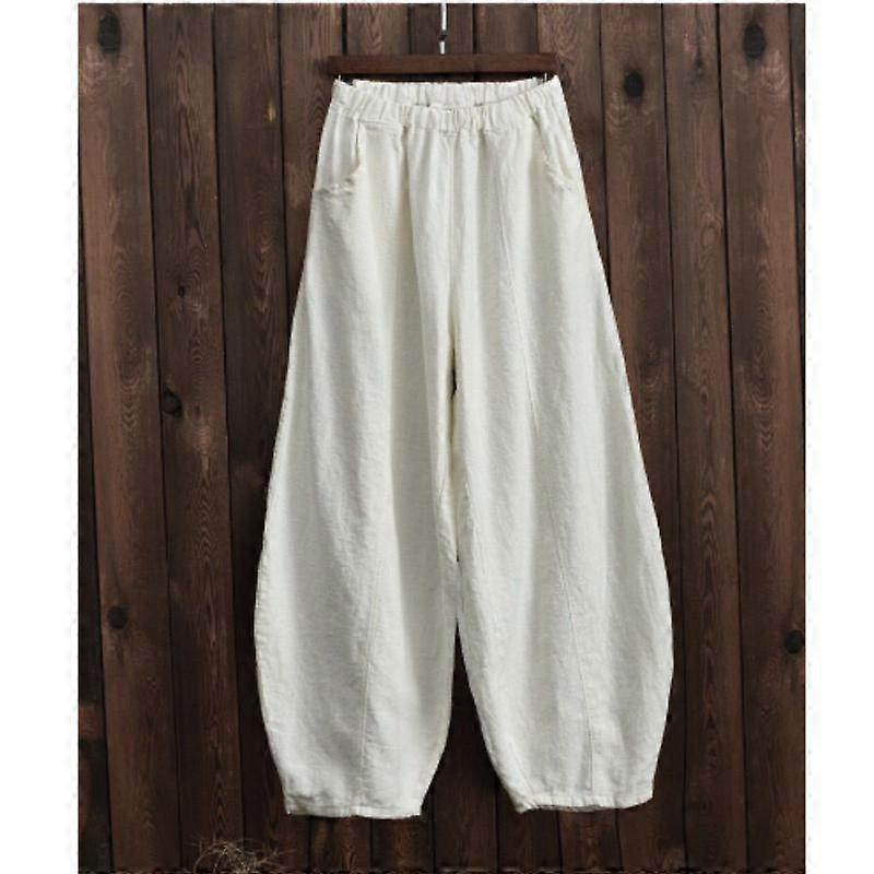 Japanese Plus Size Spring and Autumn Cotton and Linen Loose Casual Bloomers Women