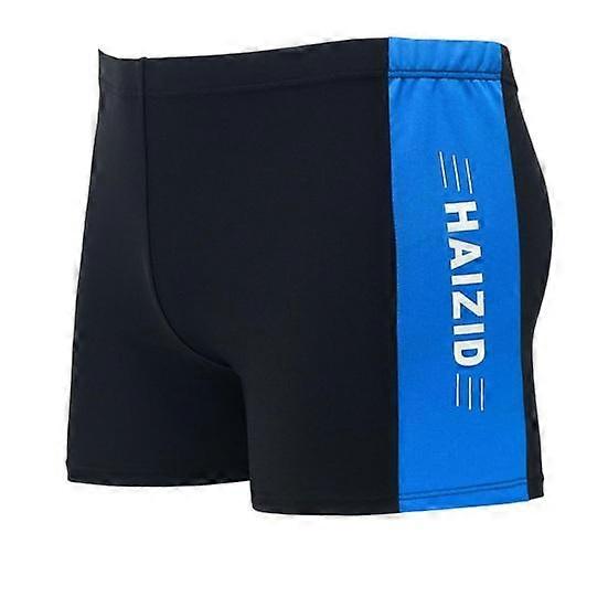 Adult Men Swimming Trunks Mid-rise Elastic Waist Patchwork Color Water Repellent Swimwear Swimming Trunks