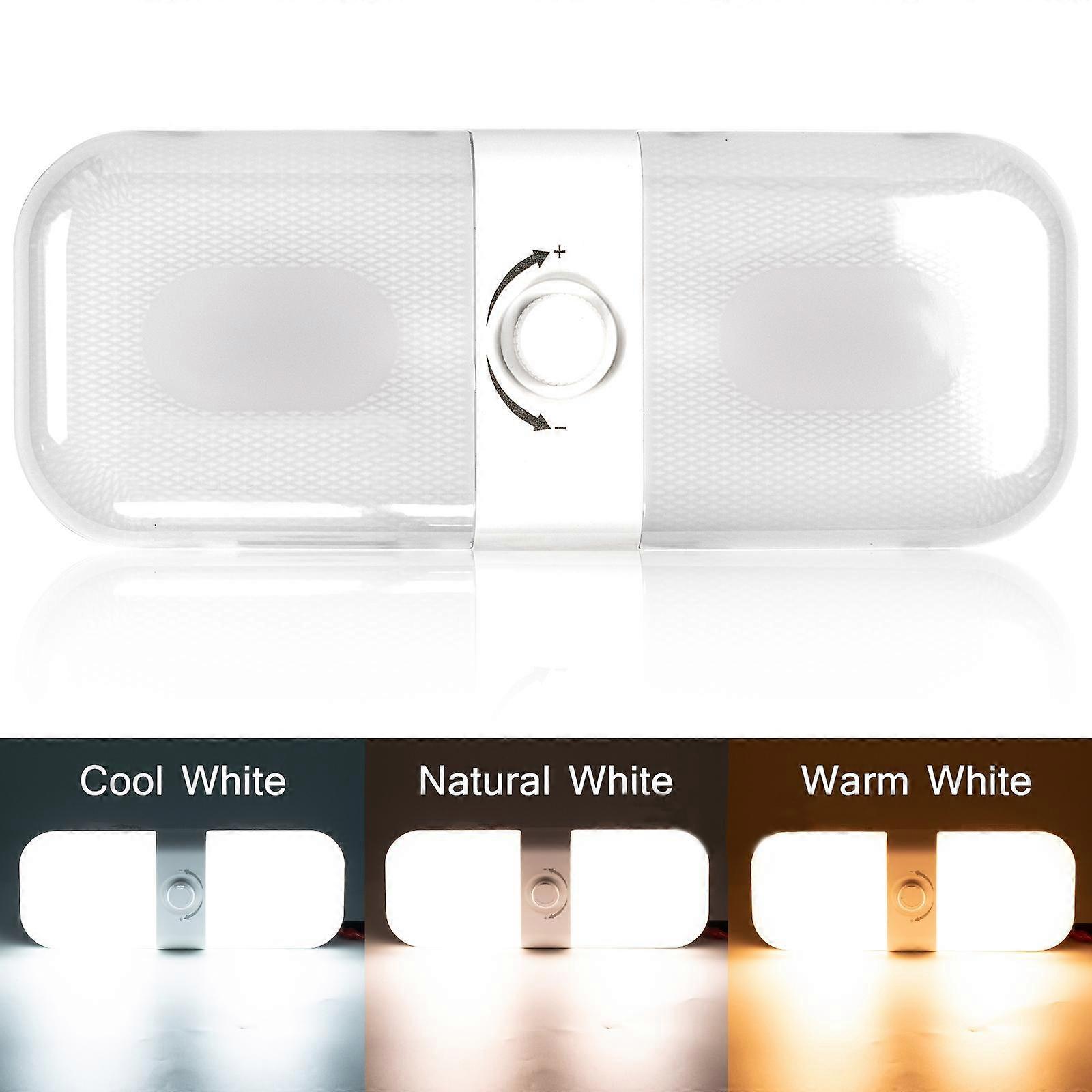 Roof Highlight Rv Reading Light 120Led 12-24v Switch Cab Ceiling Dome Light 3 Color Tem Dimmable Cabin Interior Lamp Camper Boat