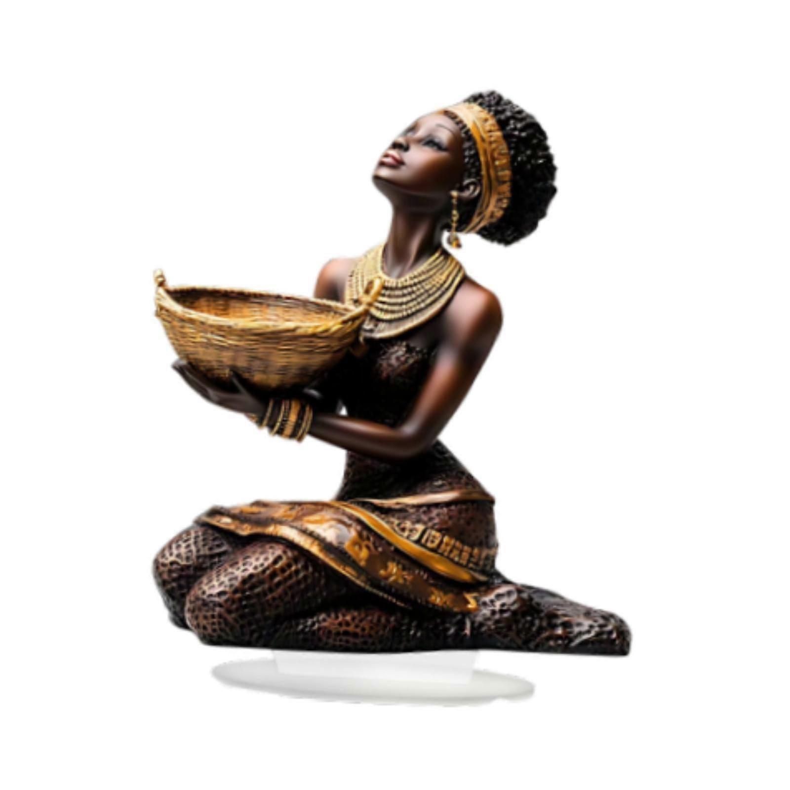 2D شقة سيدة الأفريقية مكتب زخرفة الاكريليك عرض الفن لمكتب فندق النوم