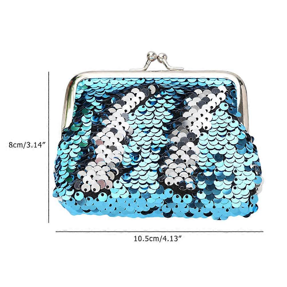ארנק מטבעות מיני פאייטים לנשים עם אבזם מנעול נשיקה, 10.5x8 ס"מ