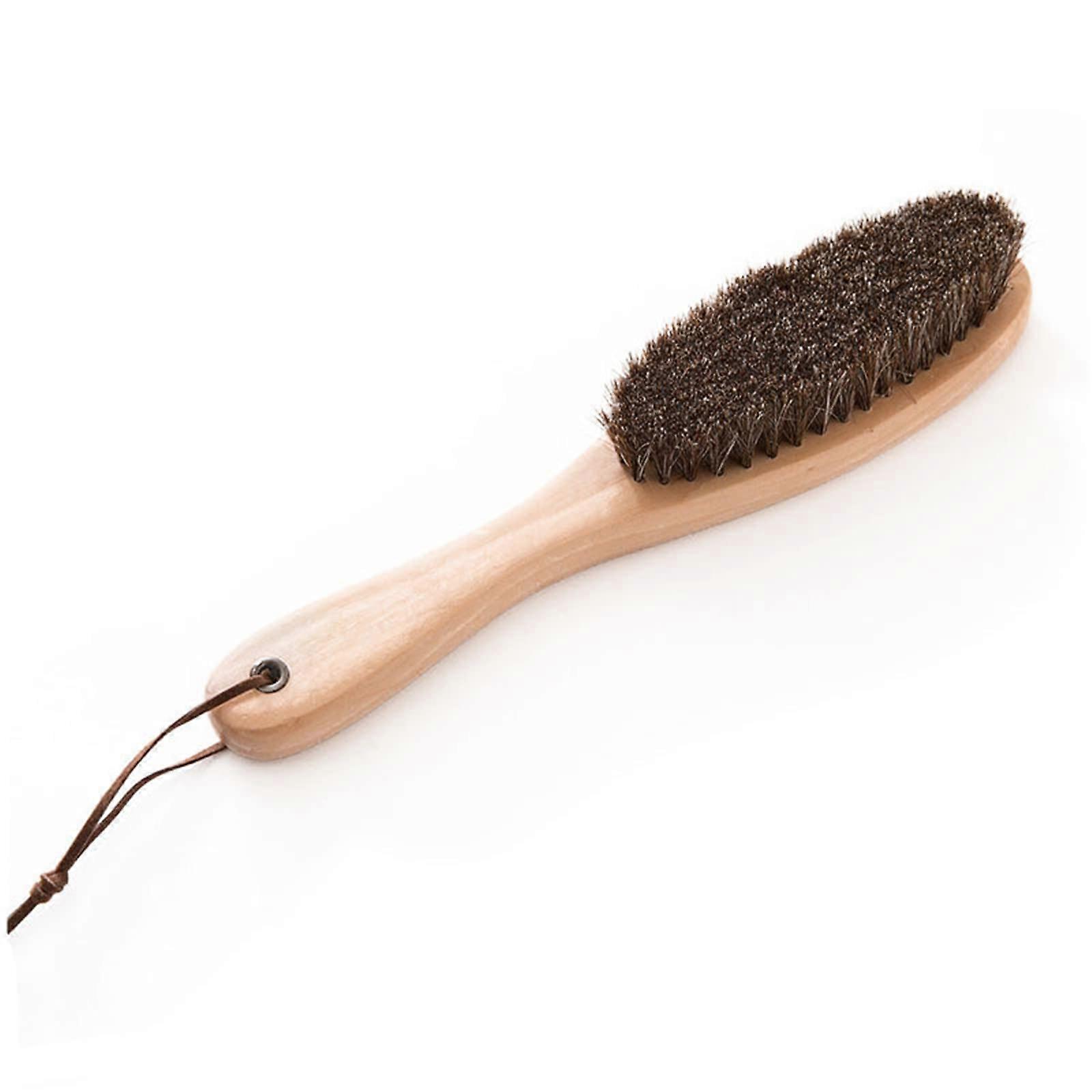 Horsehair Lint Brush with Wooden Handle, Eco-Friendly and Durable, Ideal for Clothes and Fabrics Cleaning
