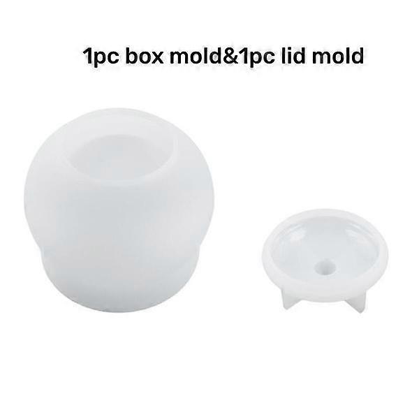 1 Set Round Jar Silicone Mold with Lid for Resin Epoxy/Plaster/Cement Concrete DIY