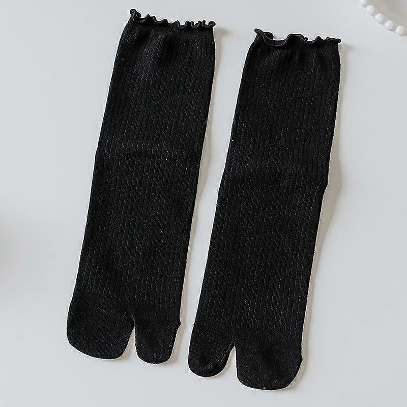 1Pair High Quality Combed Cotton Split Toe Socks Unisex Simple Comfortable Two-Toed Socks Harajuku Men Women'S Tabi Socks