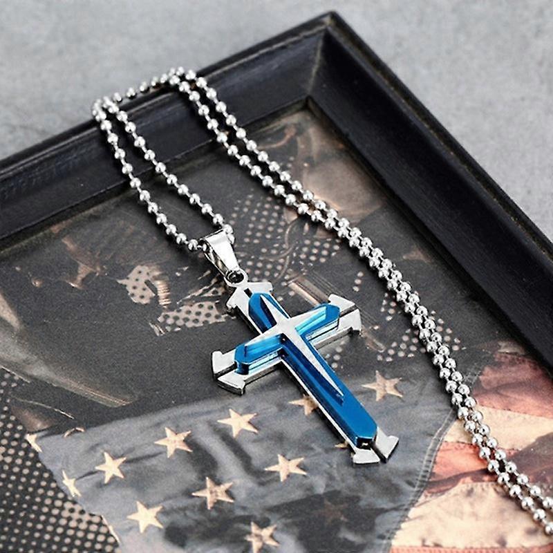 Exquisite Christian Amulet Men's Cross Pendant Necklace