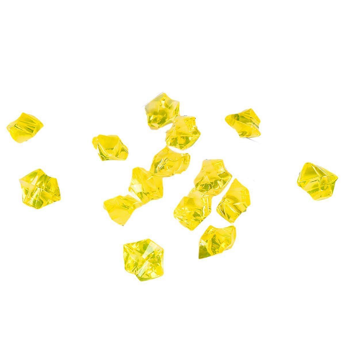 100 stuks felgele acryl ijsblokjesstenen, neppe gemalen ijsrotsen, aquariumdecoraties, 11 * 14 mm