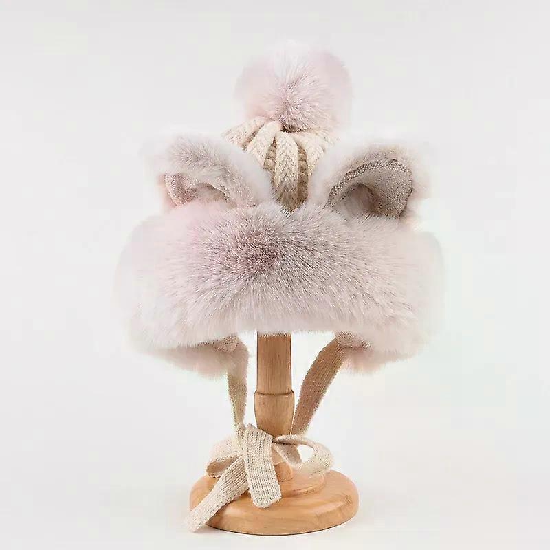 Korean Version Of Cute Fox Cat Ear Plush Ear Protection Hat Female Autumn And Winter Velvet Thickened Cycling Warm Lei Feng Hat