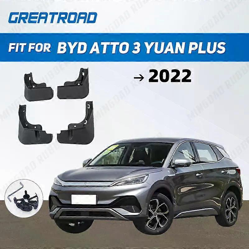 unique Car Mud Flaps For BYD ATTO 3 YUAN PLUS 2022 Mudguards Splash Guards Fender Mudflaps Accessories