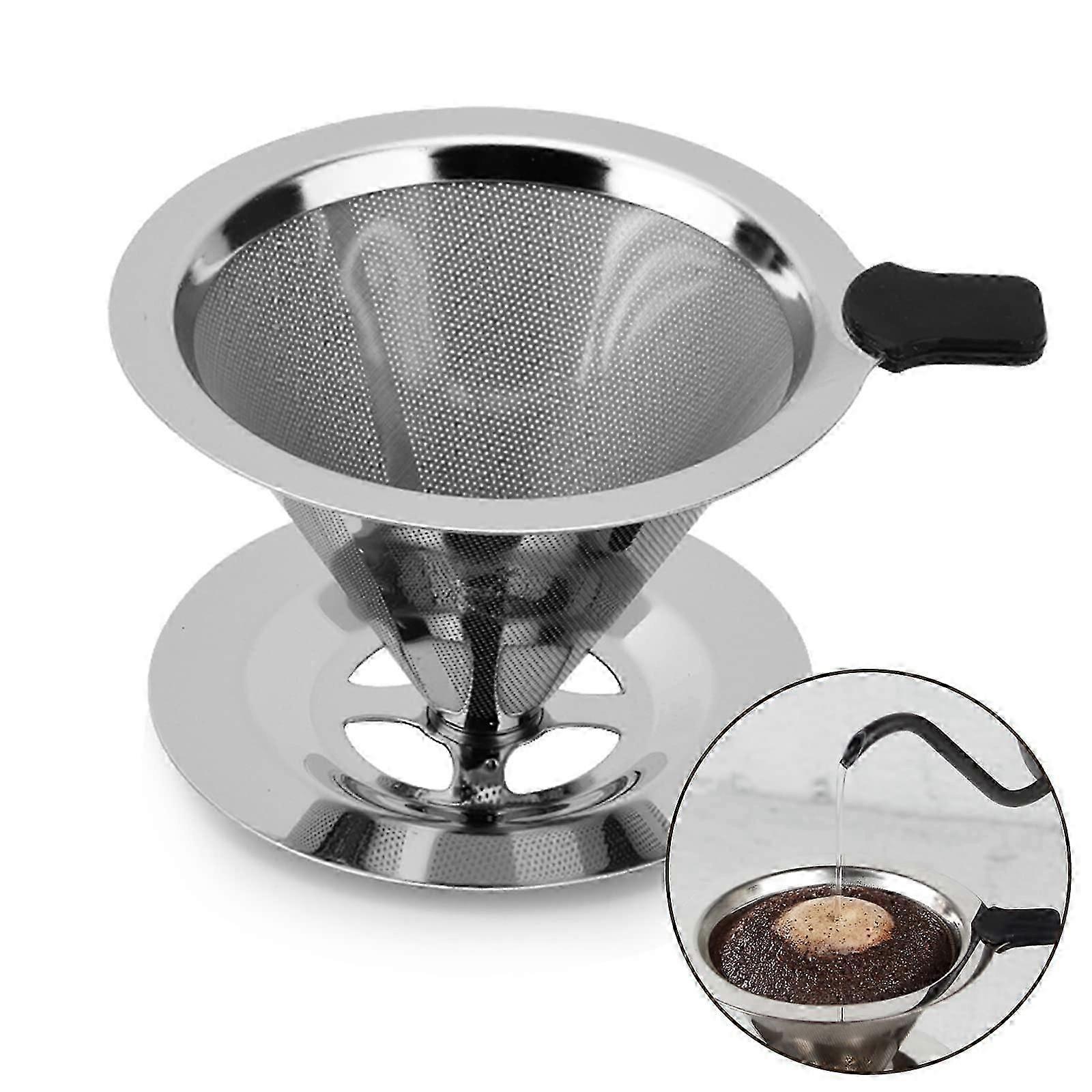 Coffee Filter, Reusable Stainless Steel Mesh Dripper, 1-4 Cups