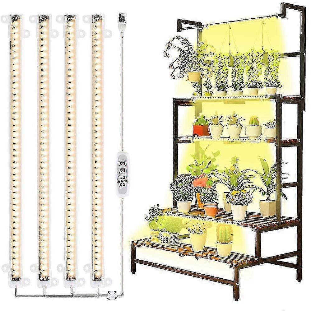 Strisce di luci di coltivazione a led per piante da interno, luce solare a spettro completo 42-288 led lampada per piante con timer automatico per scaffali idroponica succulenta