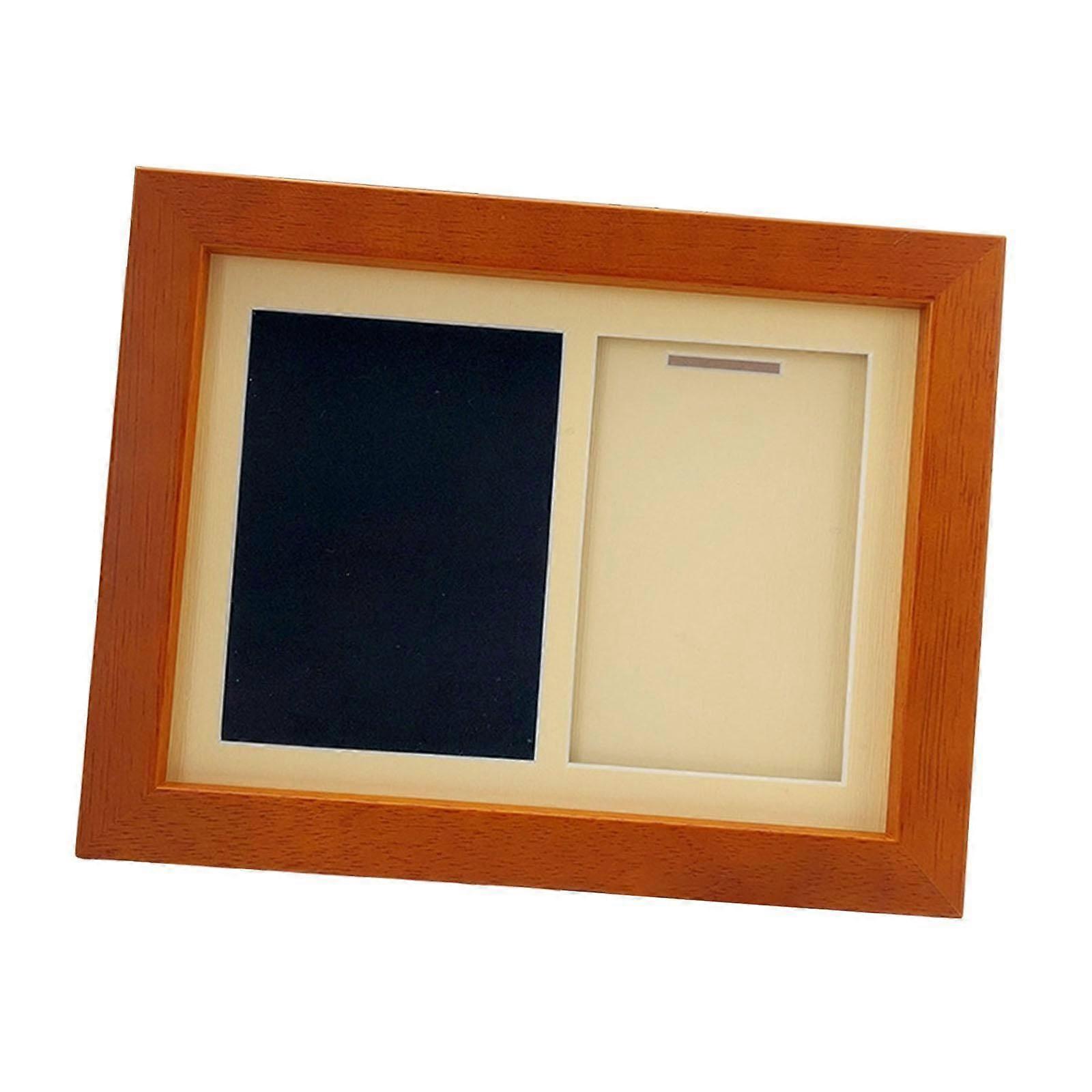 Photo Frame Medal Display Shadow Box for Soccer Football Lightweight 7x9inch Coffee Color Frame