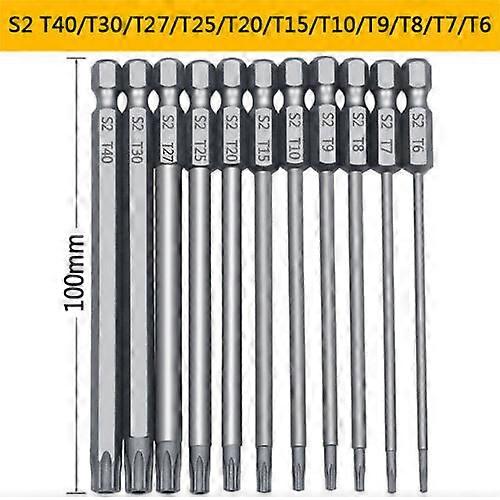 11Pc Long Reach Torx Star Hex Security Bit Set Tamper Proof Screwdriver Bit Hole
