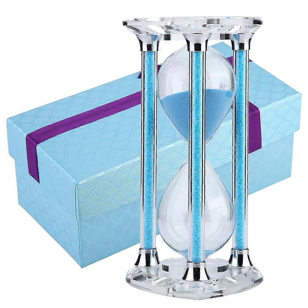 30-Minute Hourglass Sand Timer with Crystal Base – Stylish Decorative Timer for Home or Office Desk, 8 Inch