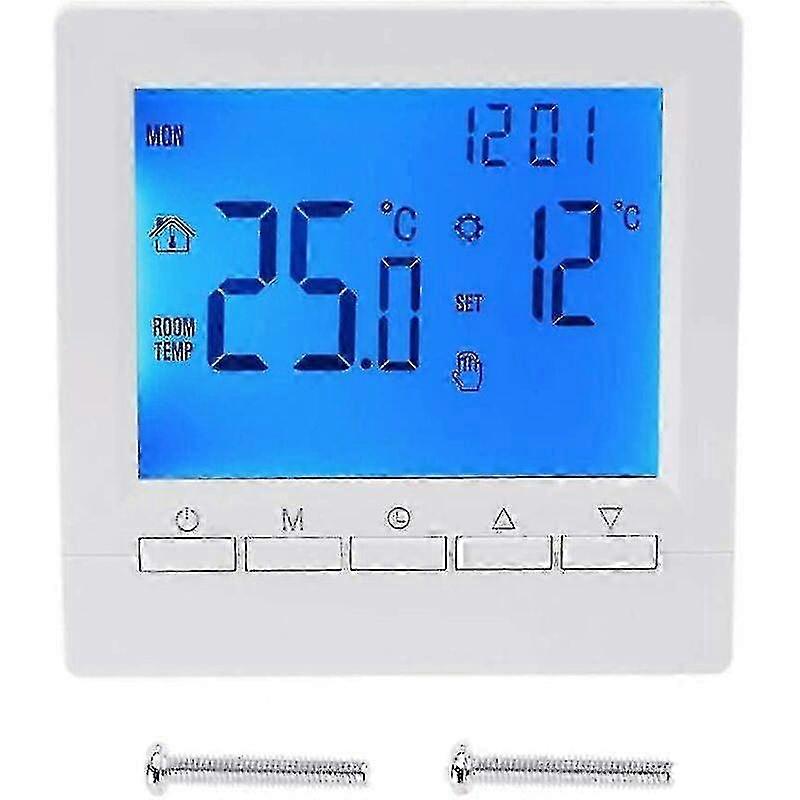 Smart LCD Wall Thermostat with Blue Backlight for Floor Heating Systems