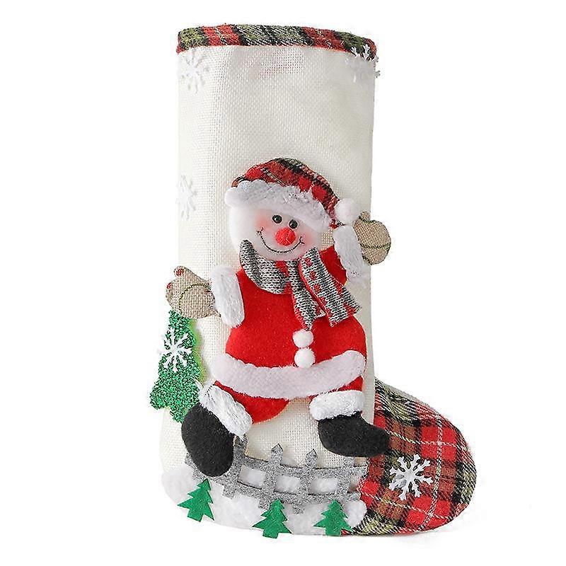 Sackcloth Large Size Christmas Stocking Fence Christmas Gift Bag Christmas Tree Hanging Candy Bag Decoration