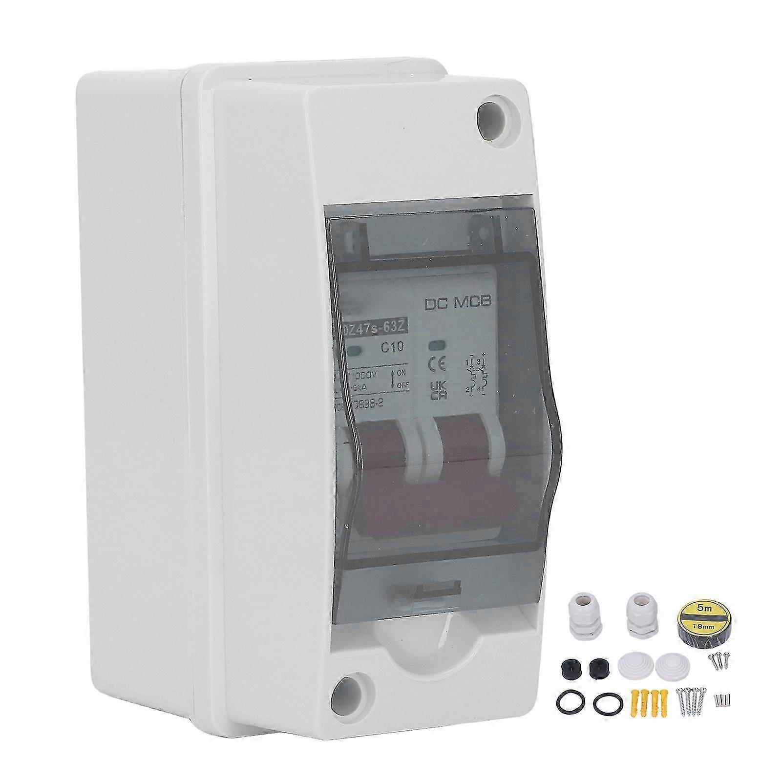 2P DC Circuit Breaker IP65 Waterproof Miniature DC Isolator Switch for Solar PV System 1000V 10A