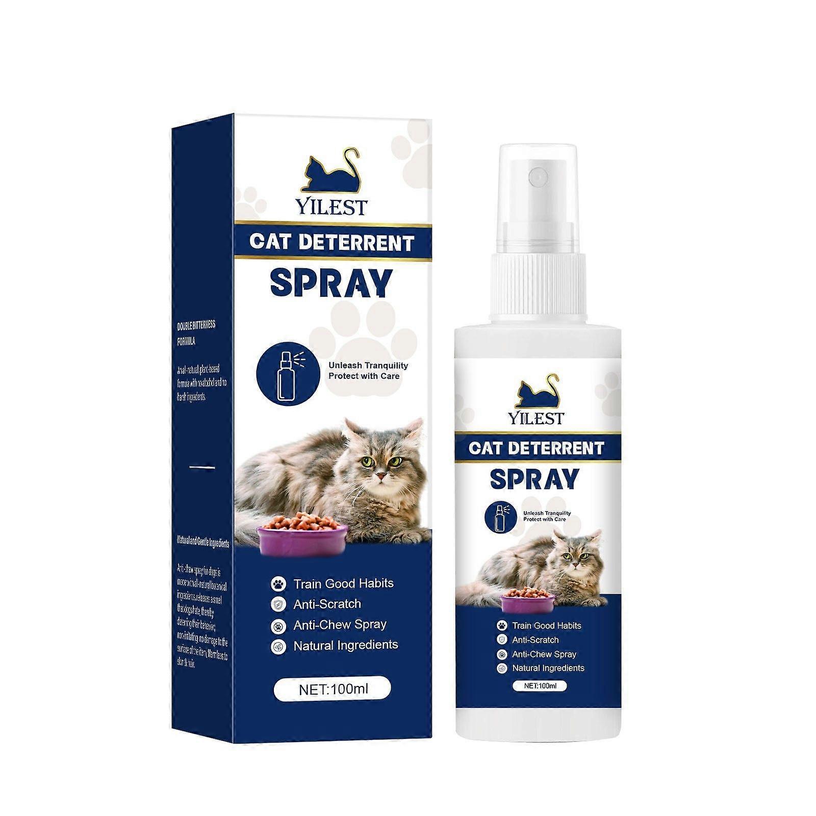 Cat Deterrent Spray, NO Chew Spray, Anti-Scratch Spray for Cats and Kittens, Safe Indoor & Outdoor Deterrent for Furniture Protection 100ML