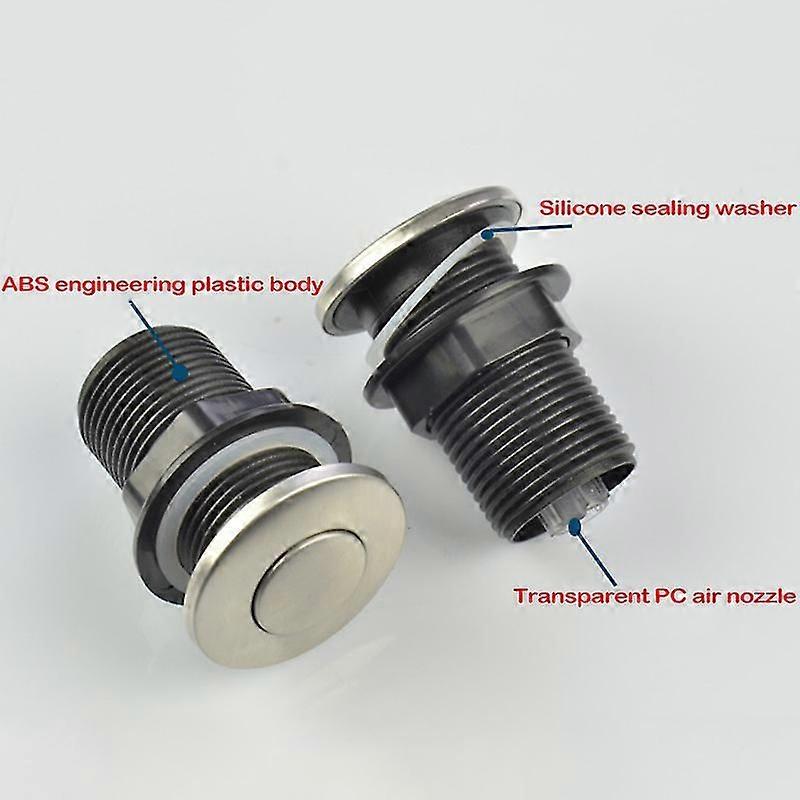 MECCANIXITY Garbage Disposal Air Switch Button – 25mm Diameter, 304 Stainless Steel, Self-Locking, For Sink Top Waste Disposer, AC125/250V
