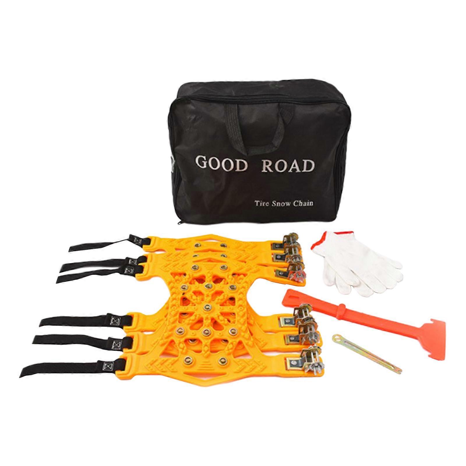 6x Anti-Slip Snow Chains, Applicable Tire Width 165-265mm for Security