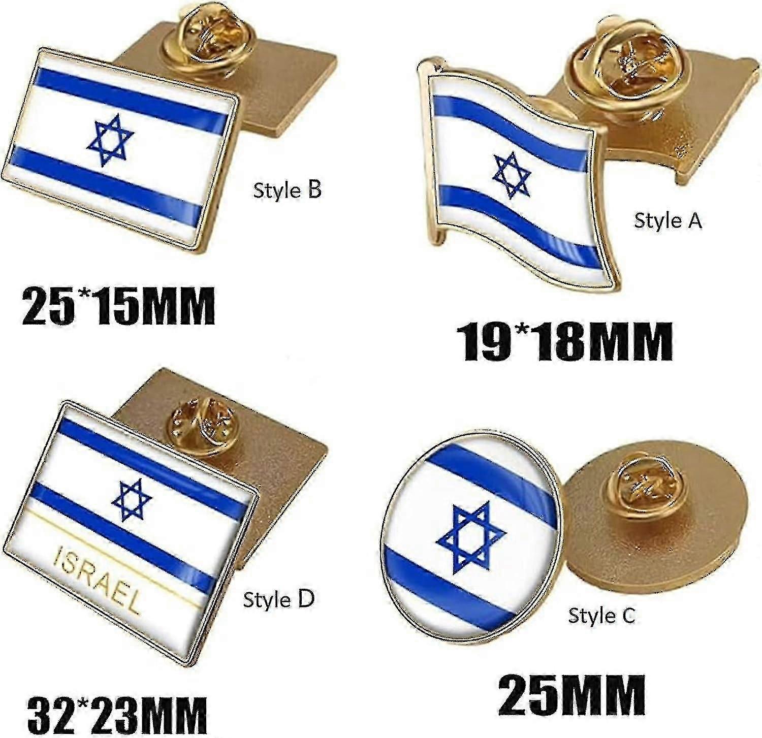 2pcs Israeli Flag Pin, I Stand With Israel, Flag Lapel Pin Brooch, We Stand With Israel Button Pin, Pray For Them