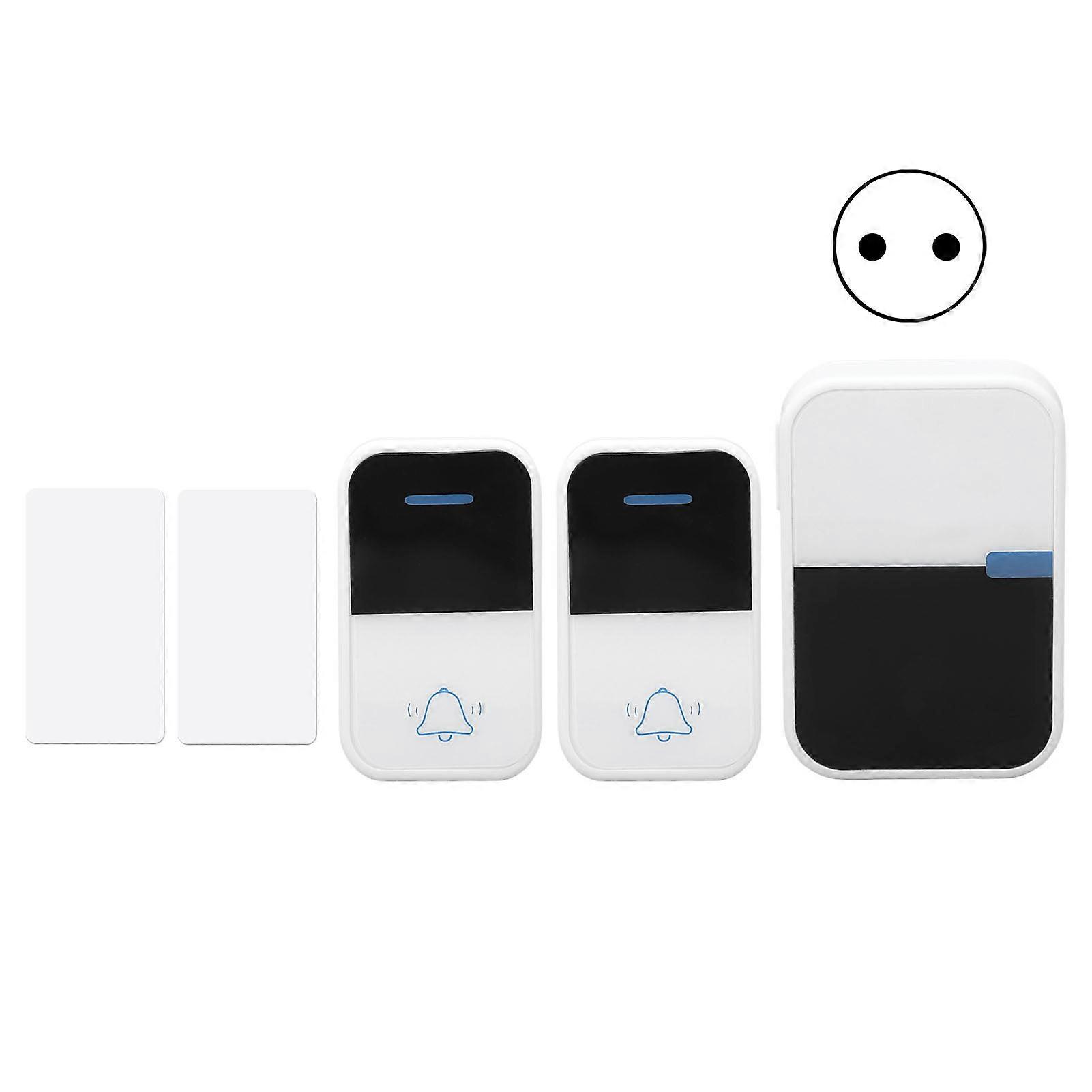 Self Generating Wireless Doorbell 38 Melodies 3 Volumes Waterproof Caregiver Pager AC100V‑230V EU Plug