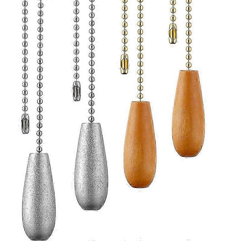 4 Pieces Ceiling Fan Chain Pulls Wooden Pull Chain Extension Pull Chain for Ceiling Light Lamp Fan DS