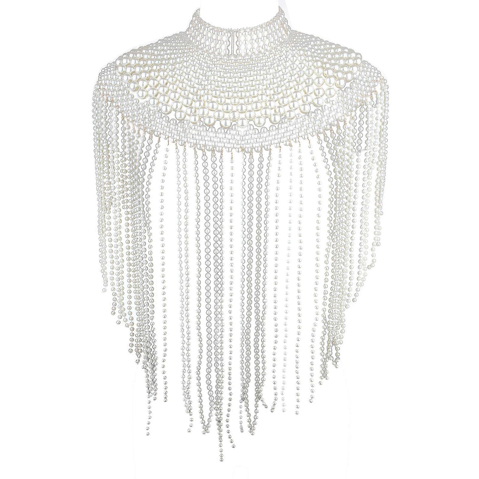 Shoulder Wrap Artificial Pearls Shoulder Chain for Evening Party Night Gown Shawl Body Chain Evening Shoulder Wrap