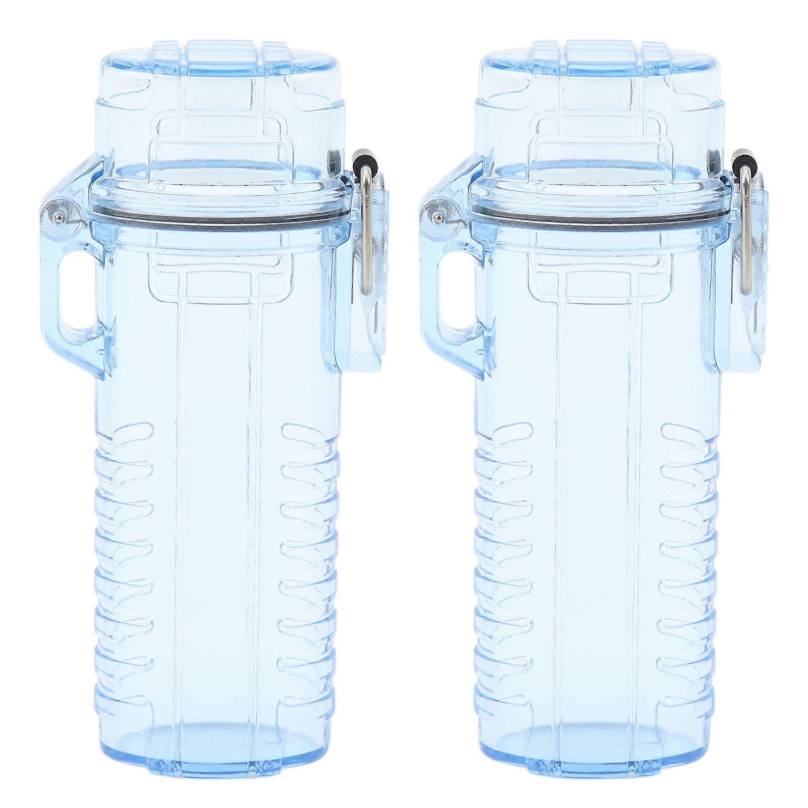 2Pcs Lighter Case Waterproof Lighter Storage Container Plastic for Outdoor Camping Hiking
