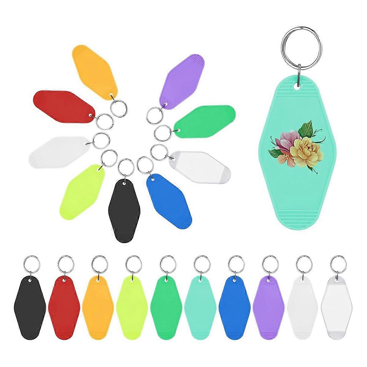 20PCS Hotel Keychain Blank with Key Rings,Sublimation Keychain Blanks