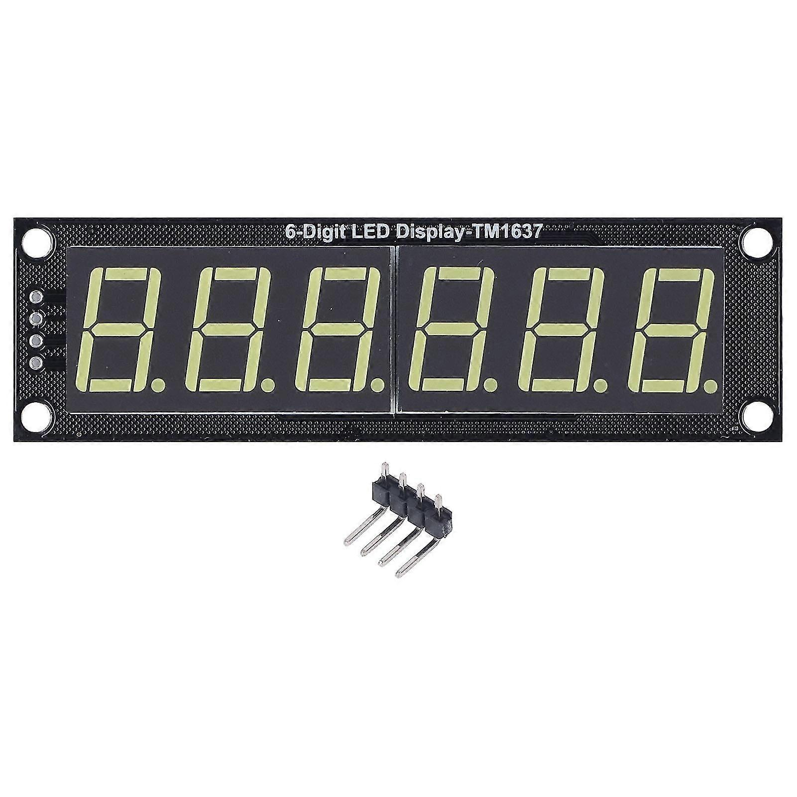 LED Display Digital Tube 6 Digit 7 Segment Decimal White Light Digital Display Module