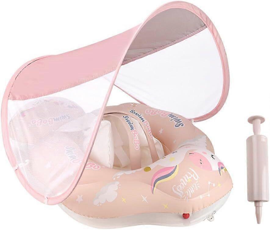 Swimming Float Inflatable Pool Float Swimming Ring with 50+ Sun Canopy Pool Float (M