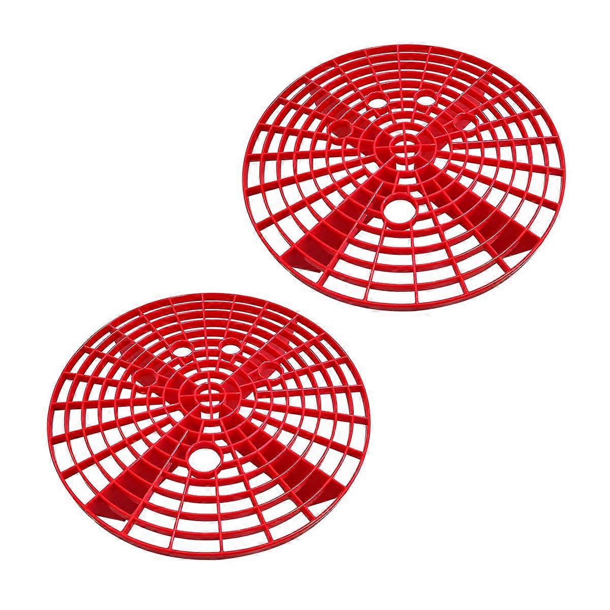 2 PCS Car Wash Bucket Insert With Grit Filter, 12 Inch Diameter Grit Guard For Automotive Detailing, Red Car Accessories