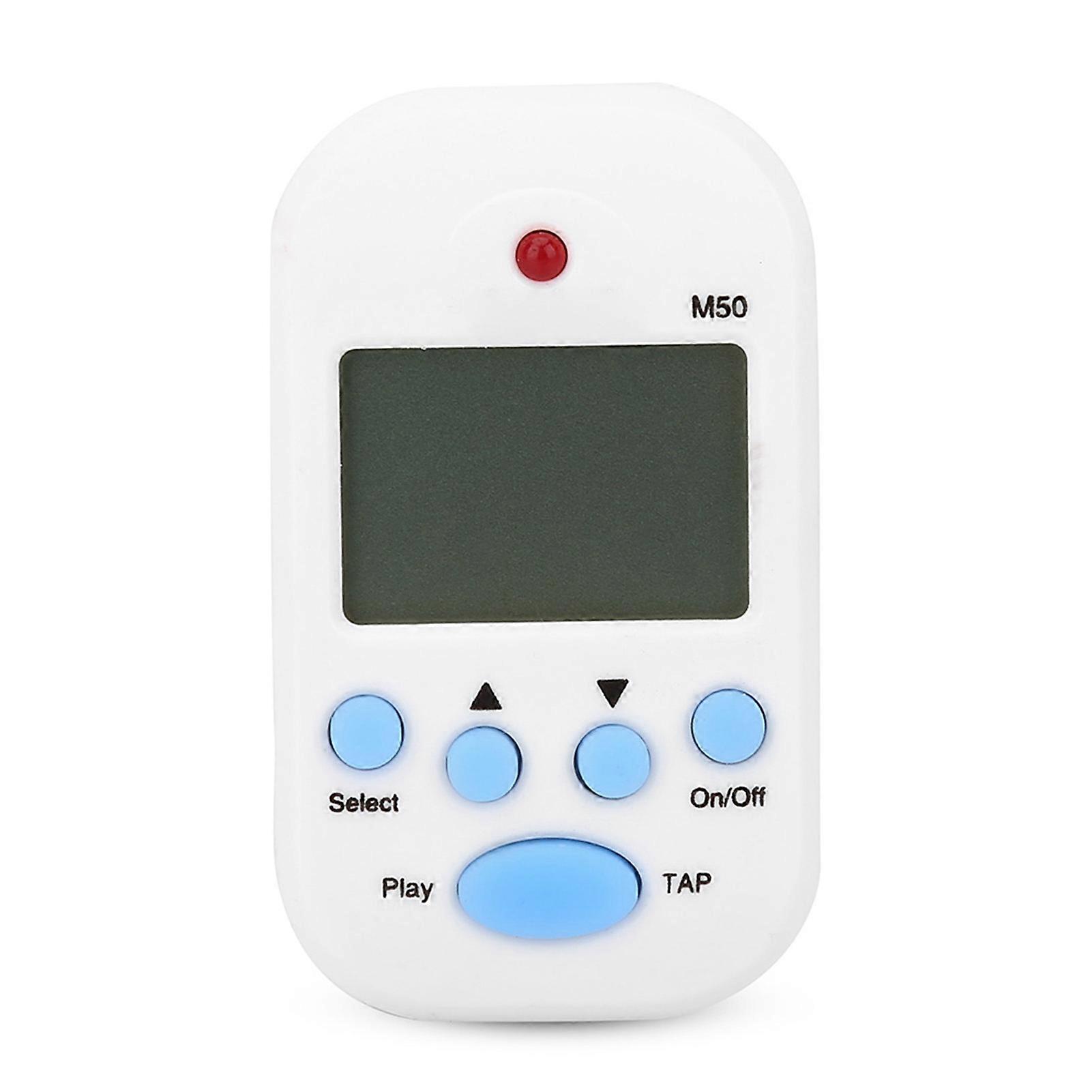 Mini Digital Beat Tap M50 Tempo Metronome Clip for Musical Instruments White Compact Portable Accurate