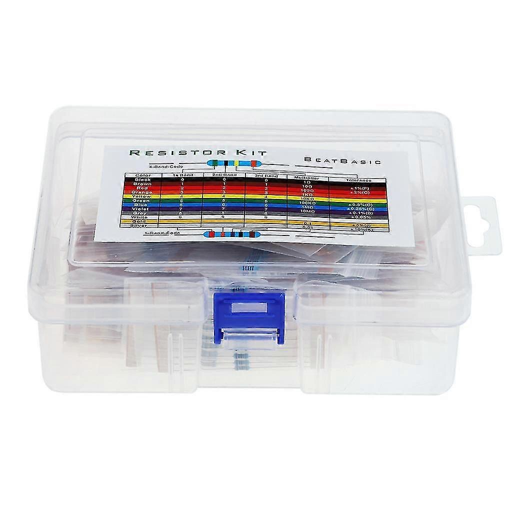 50 Values 1% Resistor Kit Assortment 1 Ohm - 10M Ohm (Pack of 1000)