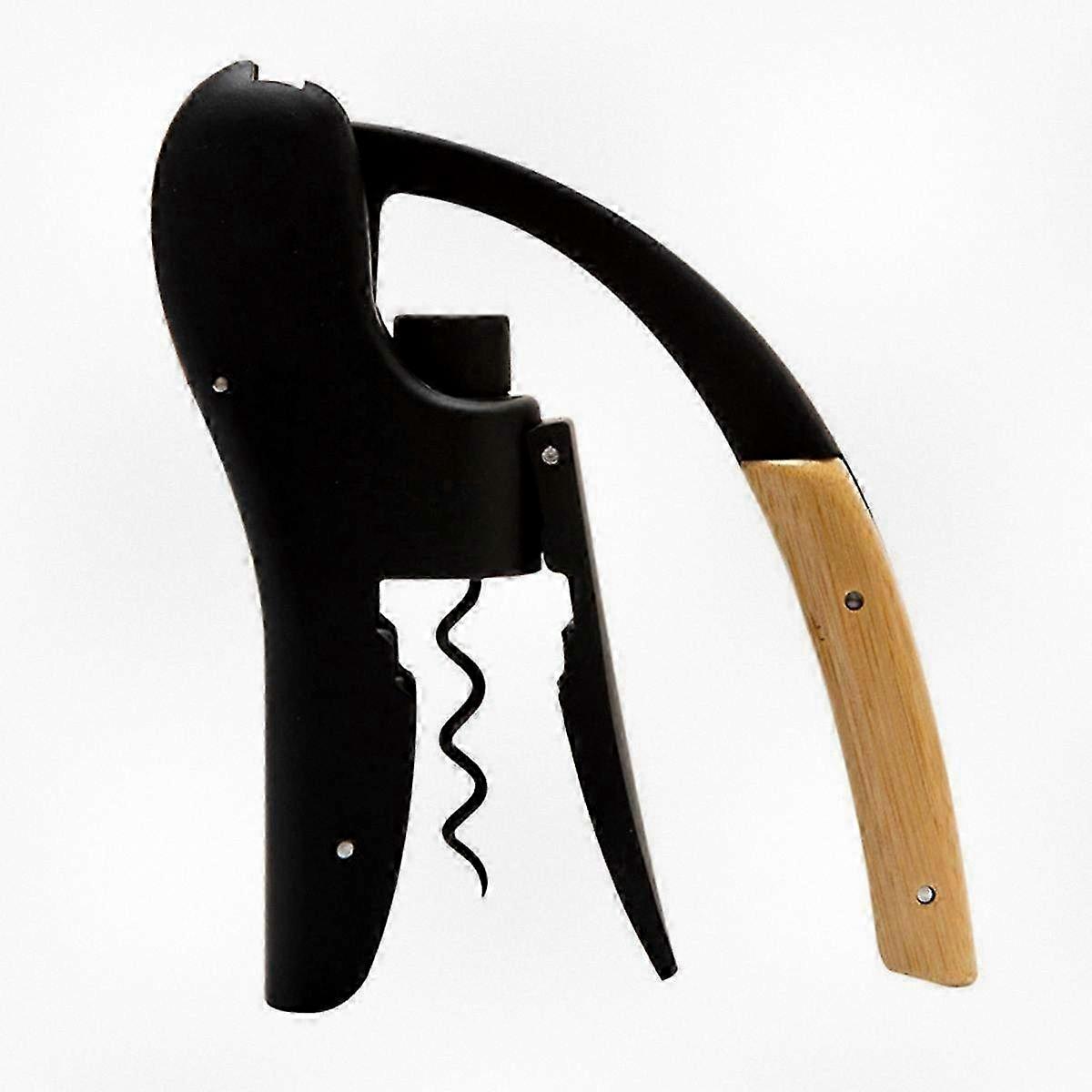 Elegant rabbit-shaped wine bottle opener with wooden handle, durable household accessory set