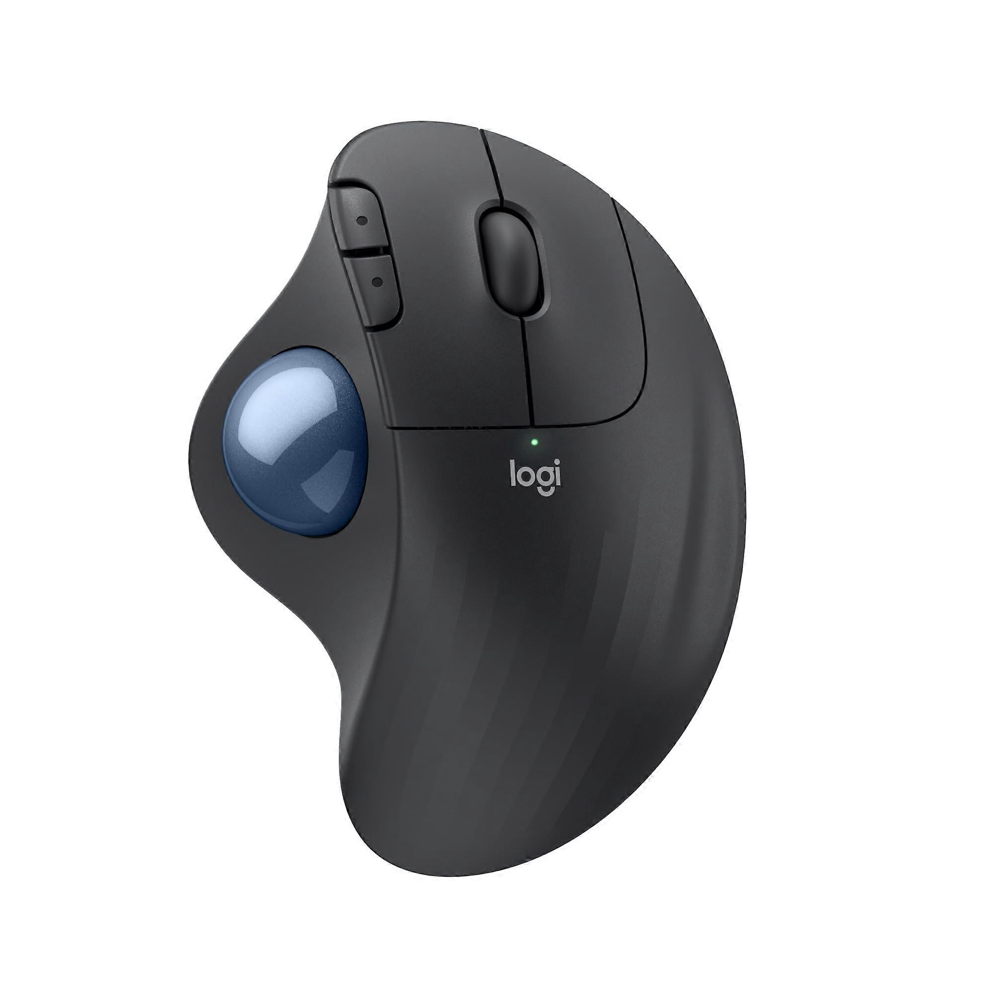 Logitech ERGO M575S Wireless Trackball Mouse, Bluetooth and encrypted Dongalı wireless ergonomic mouse, PC/MAC - GRAPHIT BLUE BLACK