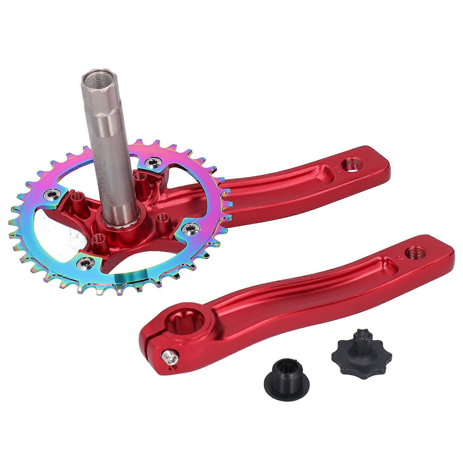 BOROCO Bicycle Crank Set, Aluminum Alloy Bicycle Crank Set Bicycle Crank Set Integral Single Speed ​​Crank Arm Accessories 36T for Outdoor Mountain