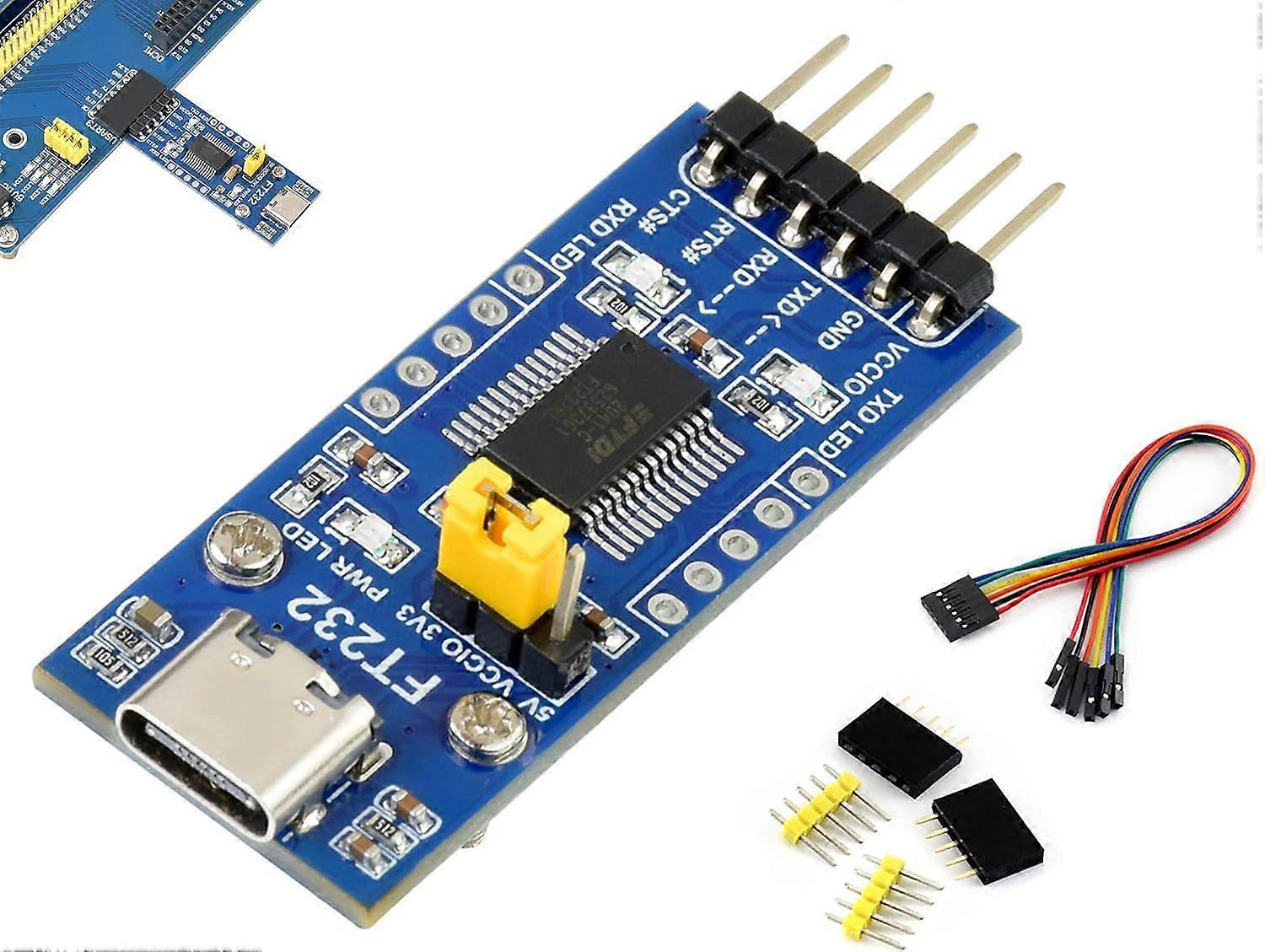 FT232 USB-UART-Platine (Typ C), USB-zu-TTL-Seriell-Konverter-Adaptermodul, Onboard-Original