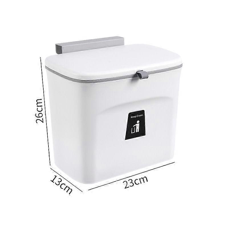 Wall Mounted Kitchen Waste Bucket Non Perforated With Cover Waste Storage Bin Kitchen Bathroom Large Capacity Garbage Bin