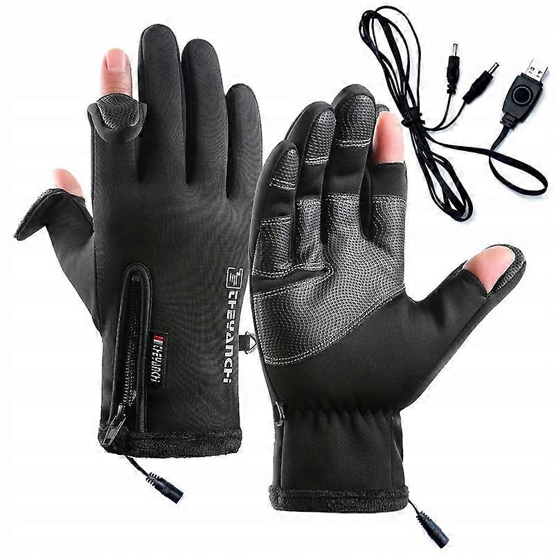 Beheizte, winddichte Winterhandschuhe mit USB-Anschluss