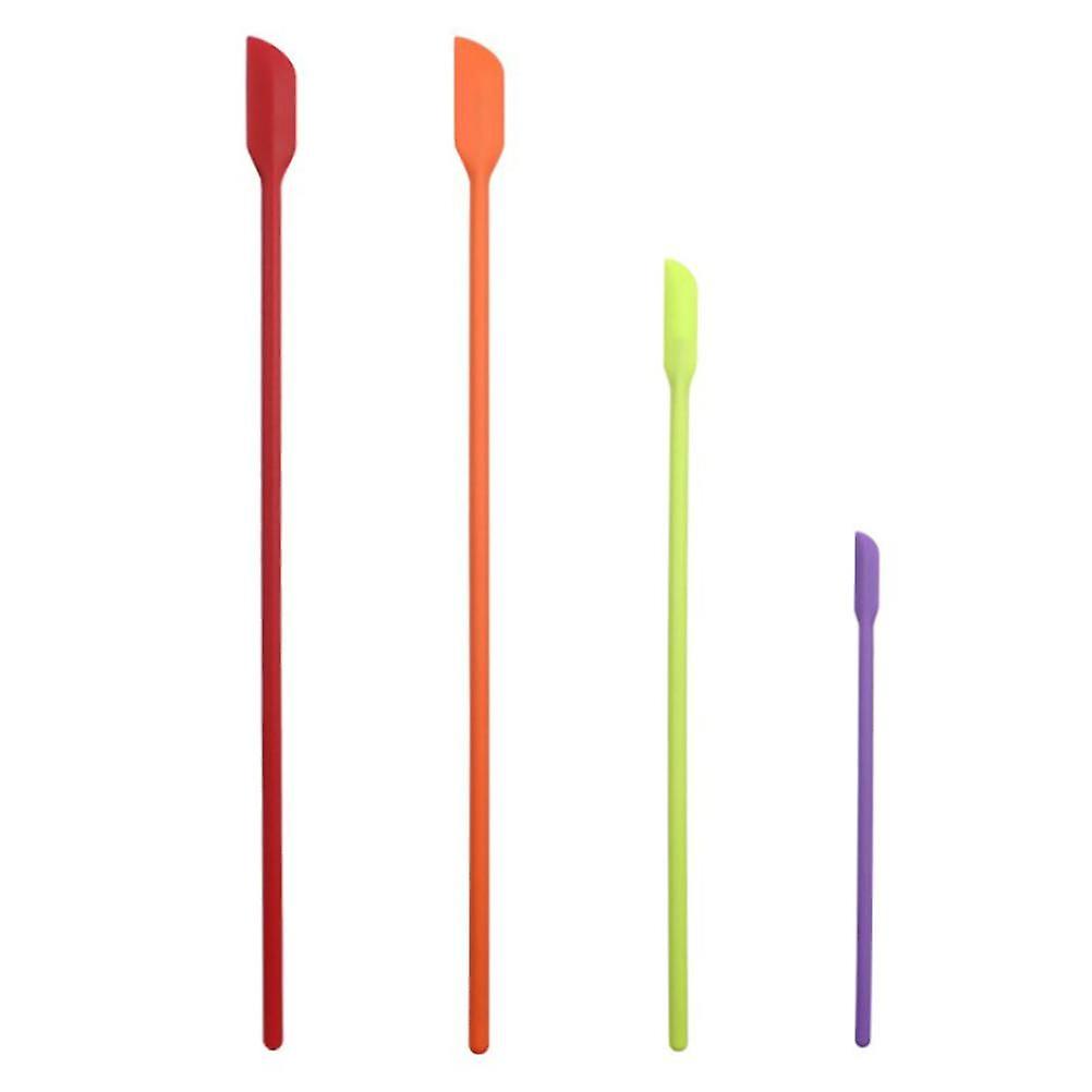 Silicone Spatula 4 Pack Mini Jar Scraper for Makeup and Kitchen Use