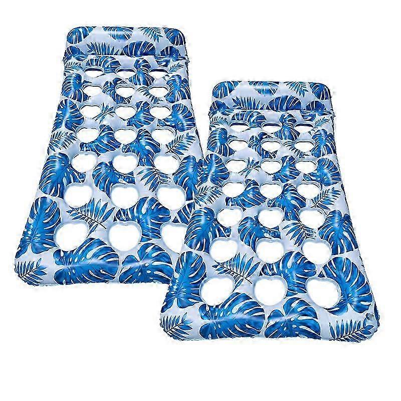 2 Pack Inflatable Pool Float Mat, Giant Pool Floats Adult Size with Headrest, Lake Float Raft Water Lounger, Multi-Purpose Swimming Pool Floats Toys f