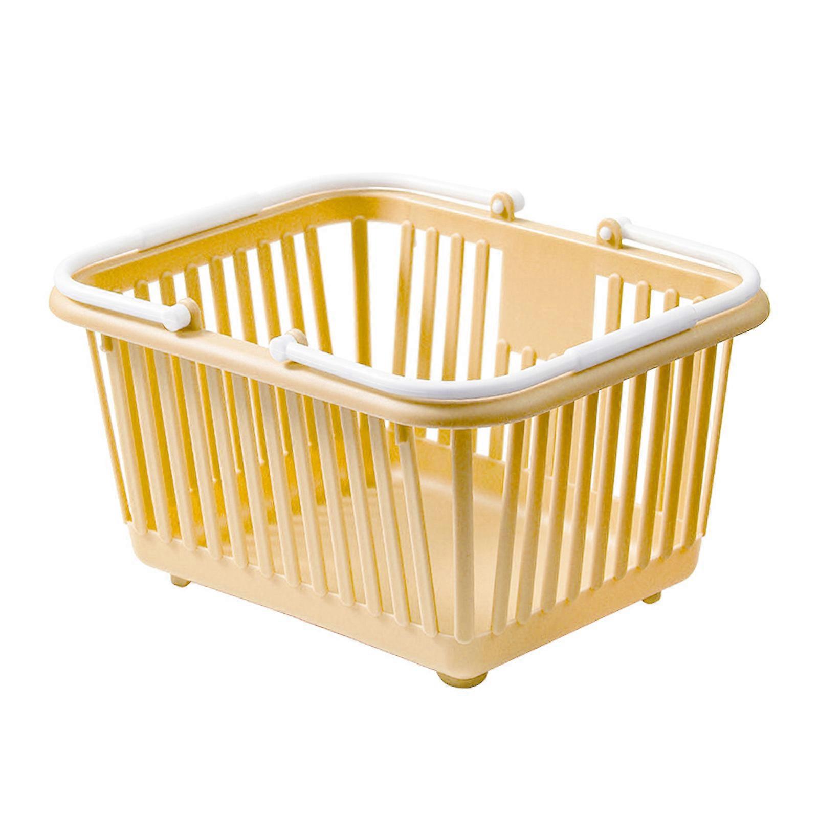 Mini Storage Basket Multifunctional Compact Plastic Organizer Basket with Handle for Desk