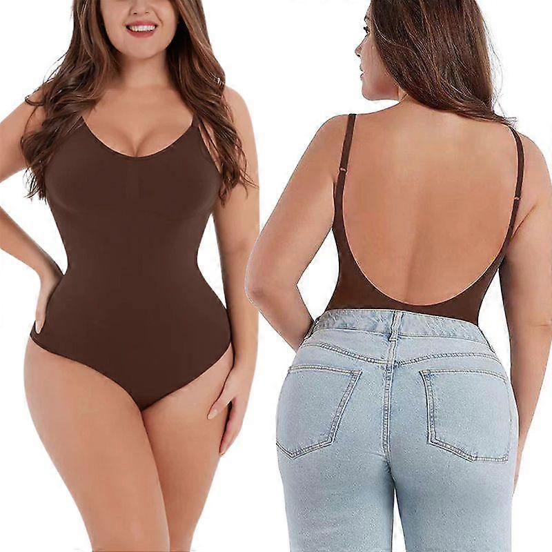 Shapewear Bodysuit Women Deep V-Neck Body Shaper Padded Bra Backless U Plunge Thong Shaper Waist Trainer Push Up Party Underwear