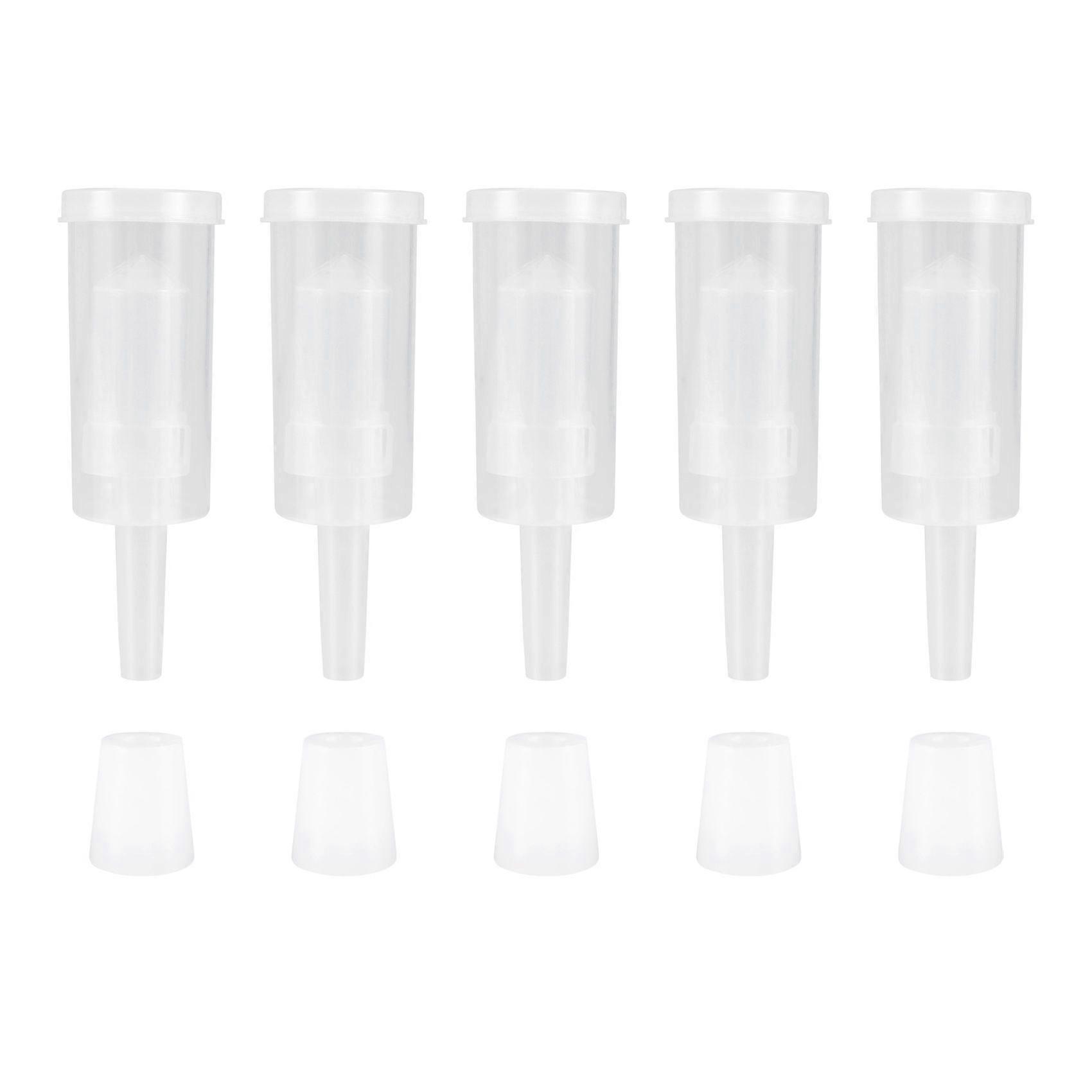 5 Pack Exhaust Seal Valve with Rubber Airlock Stopper Twin Airlock for Wine Making, Beer Brewing Glass Carboy Fermenter
