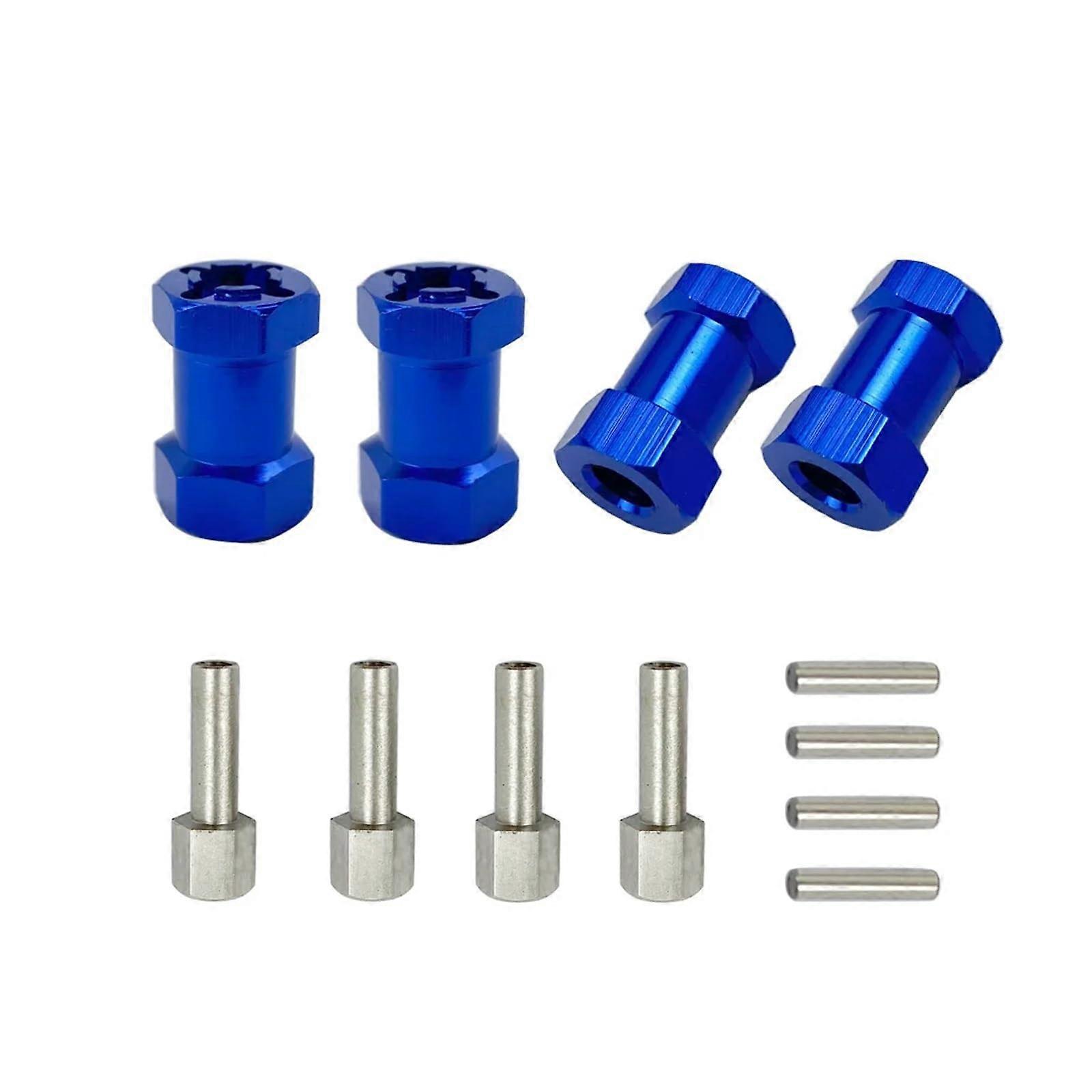 Steering Linkage Servo Link 4pcs Aluminum 1/10 RC Crawler for Axial SCX10 D90 12mm Hex Wheel Drive Adaptor 15/20/25mm Extension Coupler Blue