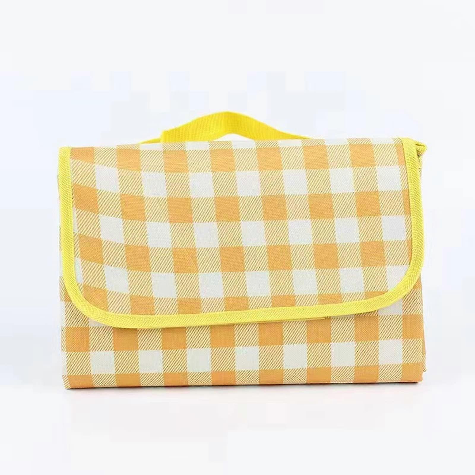 Picnic Mat Small 39'' 59'', Foldable Picnic Blanket, Beach Mat for 13 People, Yellow