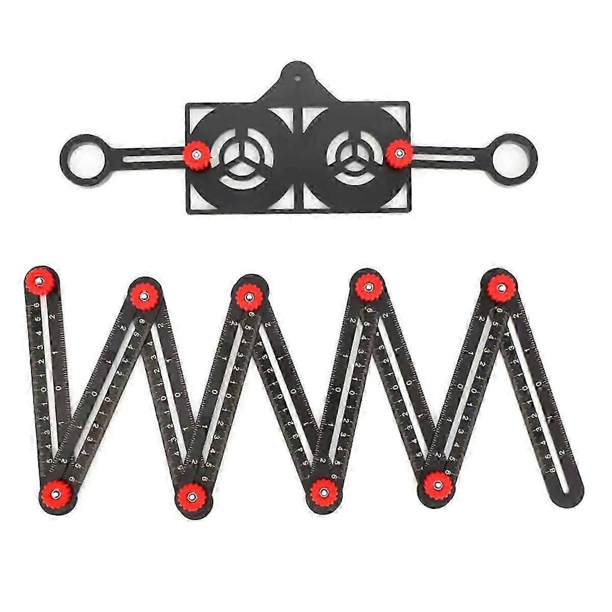 Special-Shaped Measuring Ruler Nine-Fold Ruler Punch Locator Folding Ruler Woodworking Tools