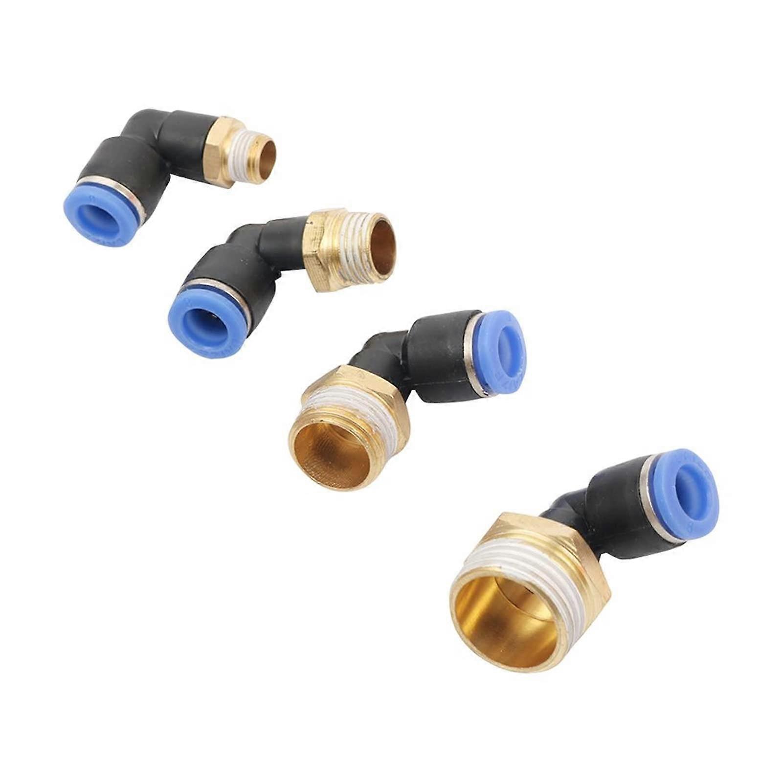 Spray Water Connection Brass Hose Elbow 6mm 8mm OD, External Thread, 1/8in-1/2in Sizes, L-Shaped Pipe Connector, 3 Pcs